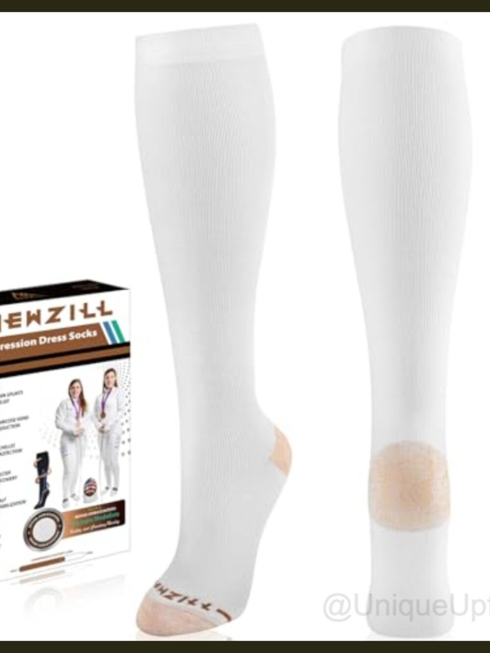 Copper Compression Knee-High Dress Socks 15-20 mmHg Cotton Spandex